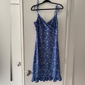 Express Blue Floral Midi Dress